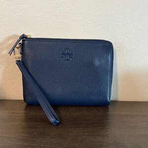 Tory Burch Navy Leather Clutch